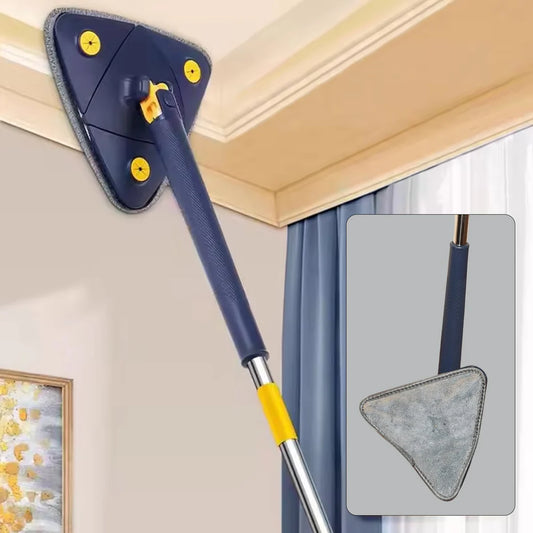 Triangle Cleaning Mop – 360° Rotatable with Long Handle