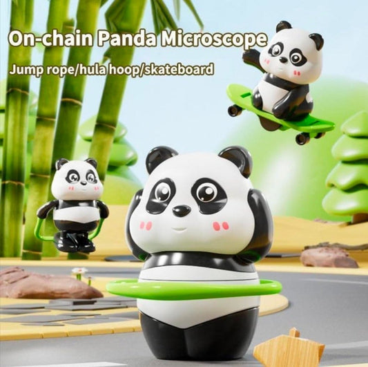 Cute Panda Toy Set 3PCS for Kids | Wobbling Panda with Skateboard, Rope Jump & Ring | Fun Cartoon Play Toys (3+ Years)