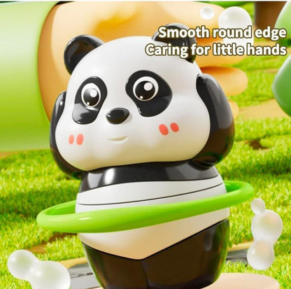 Cute Panda Toy Set 3PCS for Kids | Wobbling Panda with Skateboard, Rope Jump & Ring | Fun Cartoon Play Toys (3+ Years)